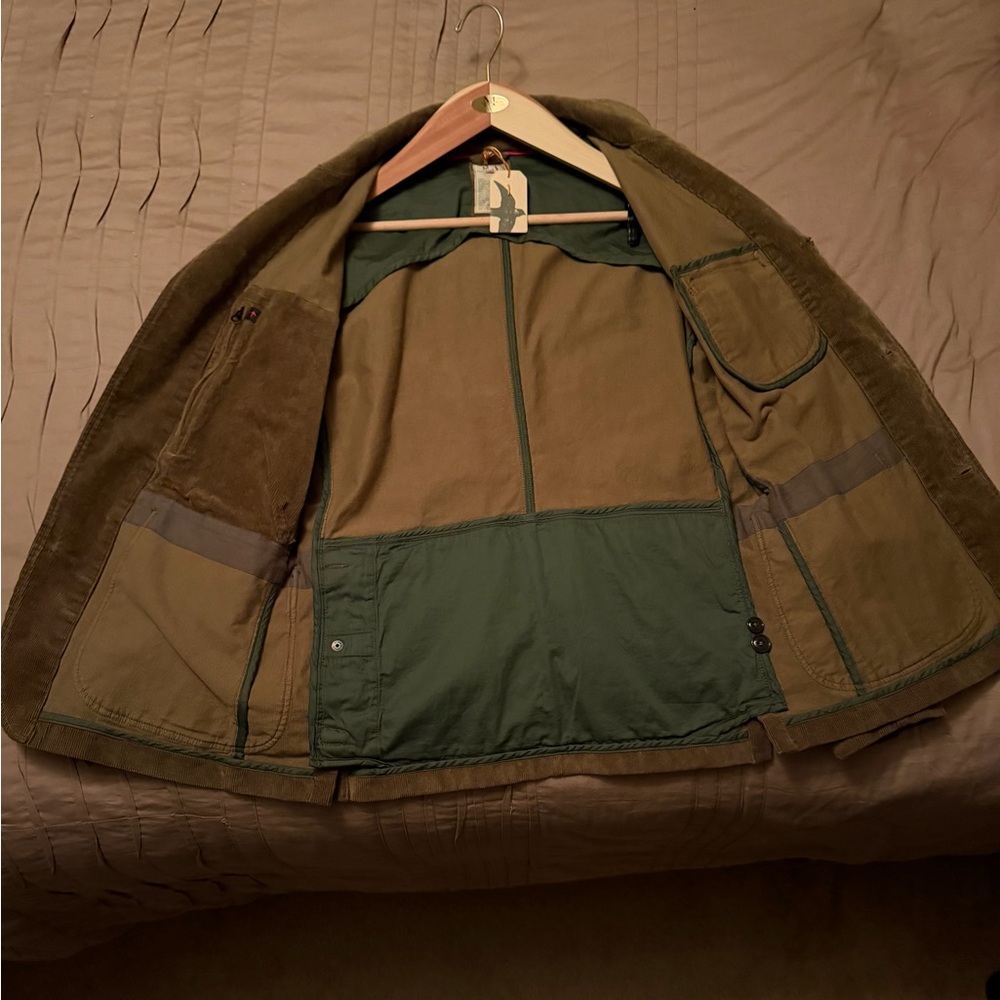 Men's Olive and Khaki Military Jacket - Picture 5 of 7